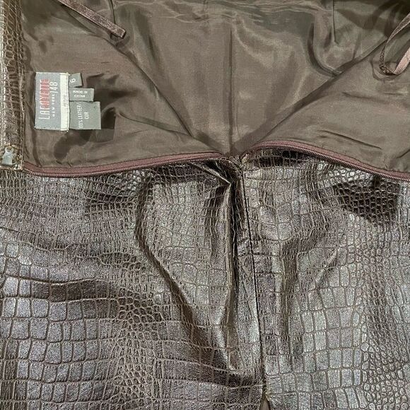 LAFAYETTE 148 NY | Women’s Dark Brown Leather Pencil Skirt SZ 6P - Picture 3 of 3
